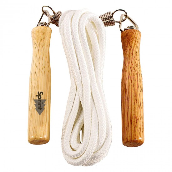 Jump Rope with Spring Loaded Wooden Handles Jump Rope with Spring Loaded Wooden Handles
